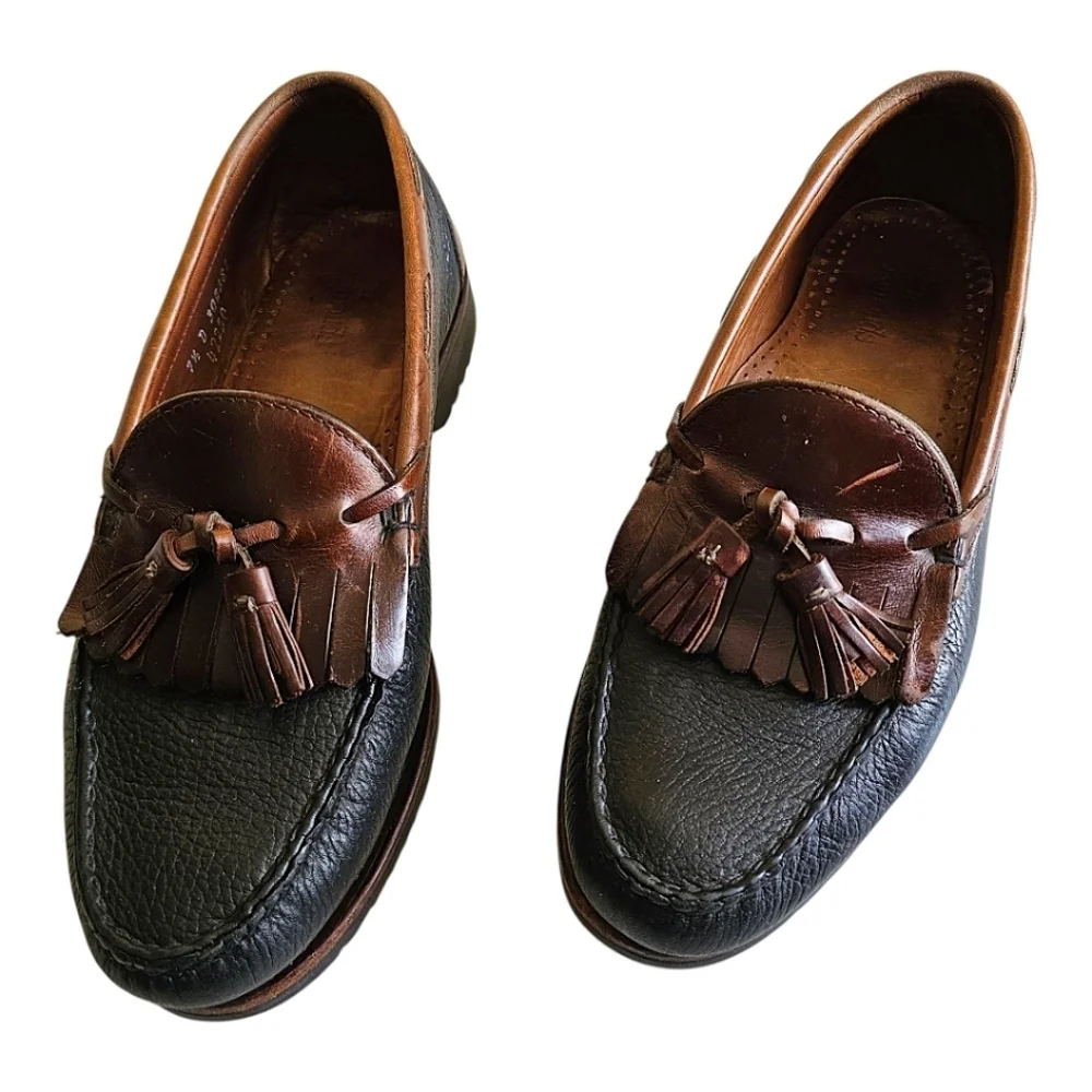 Allen Edmonds Nashua Pebbled Leather Tassel Loafers 7.5 Old Money Modern Preppy